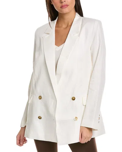 Nicholas Ayla Double-breasted Linen Blazer In White