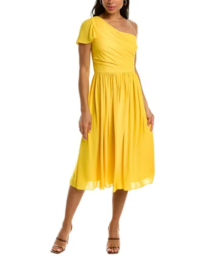 Mikael Aghal Midi Dress In Yellow