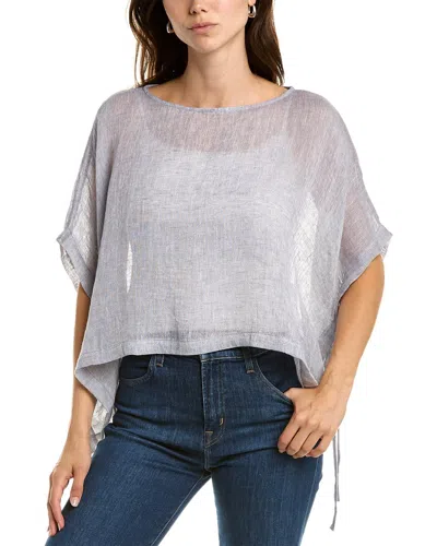 Eileen Fisher Linen Cropped Poncho In Grey