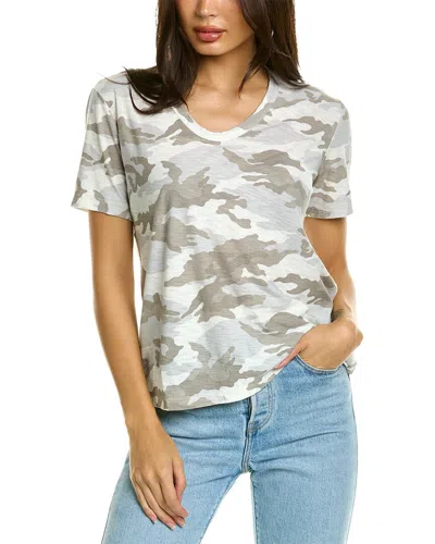 James Perse Camo Soft V-neck T-shirt In Grey