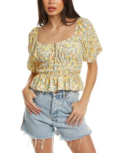 Lucy Paris Leona Smock Top In Yellow
