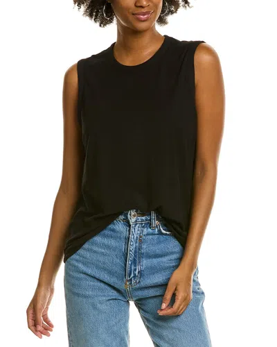 James Perse Round-neck Cotton Tank Top In Black