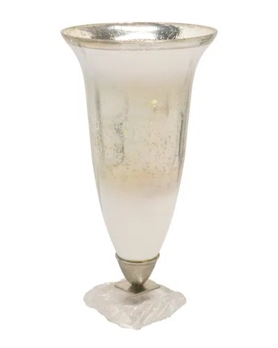 Sagebrook Home Glass Vase With Acrylic Base In Silver