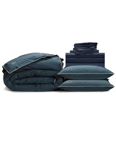 Pillow Guy Luxe Soft & Smooth 100% Tencel, Down-alternative Perfect Bedding Bundle In Blue