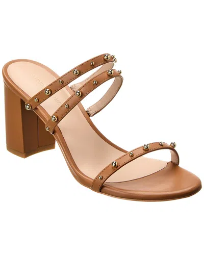 Stuart Weitzman Studded 75 Leather Sandal In Brown