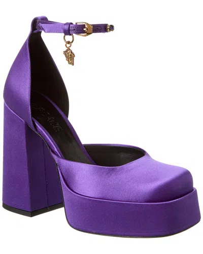 Versace Aevitas Silk Platform Pump In Purple