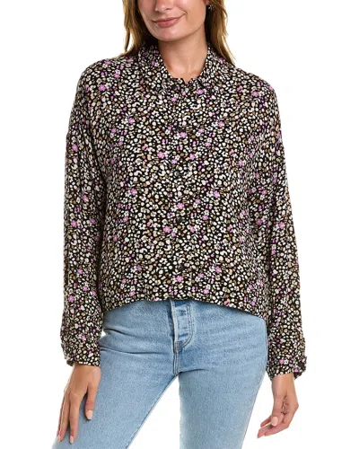 Saltwater Luxe Cropped Shirt Jacket In Black