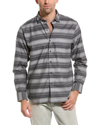 Tommy Bahama Lazlo Ombre Stripe Silk-blend Shirt In Gray