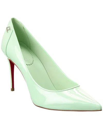 Christian Louboutin Sporty Kate 85 Patent-leather Courts In Green