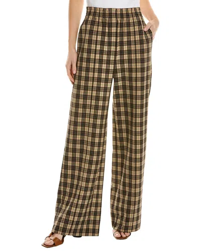 Sea Ny Mikaela Plaid Wool-blend Pant In Yellow