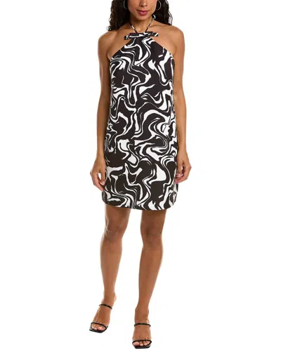 Alexia Admor Zelle Bow Tie Halter Shift Dress In Black White Abstract