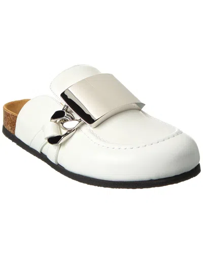 Jw Anderson Chain Leather Loafer In White