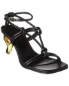Jw Anderson Chain Leather Sandal In Black