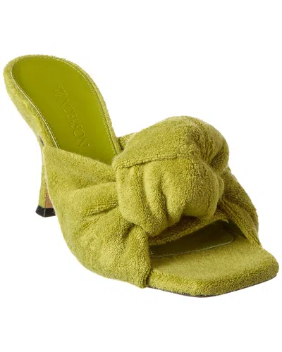 Jw Anderson Knot Terry Cloth Sandal In Green