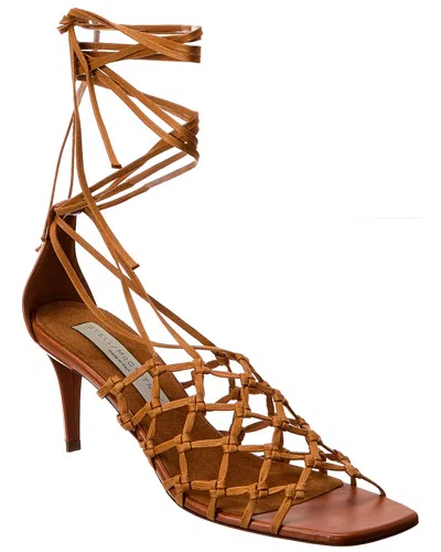 Stella Mccartney Woven Cage Sandal In Brown