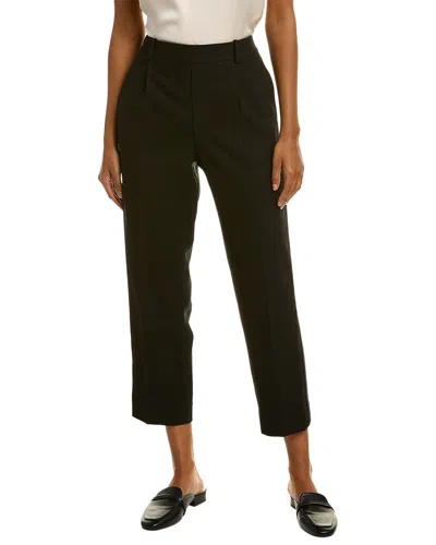 Vince Flannel High Waisted Wool-blend Pant In Black