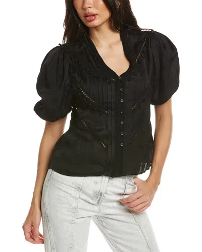 Iro Poyra Linen-blend Shirt In Black
