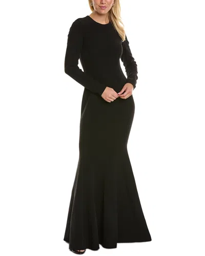 Michael Kors Collection Wool-blend Fishtail Gown In Black