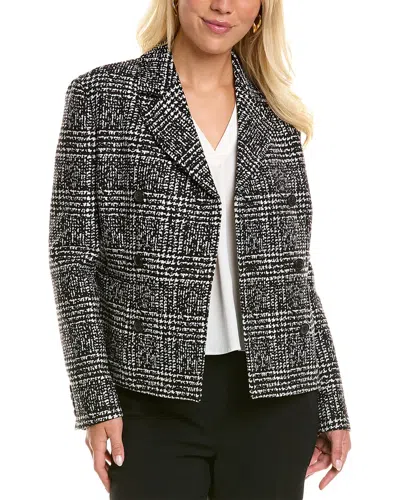 Michael Kors Glenplaid Wool-blend Jacket In Black