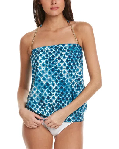 Vince Camuto Halter Bandeau Top In Blue