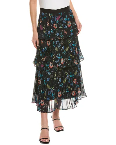 Amur Louella Pleated Tiered Skirt In Black