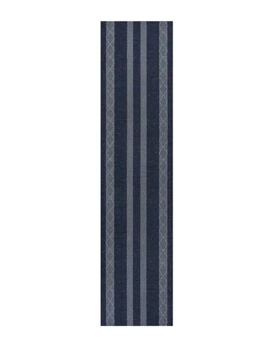 Jonathan Y Designs Nautisk Trellis Stripe Machine-washable Rug In Navy