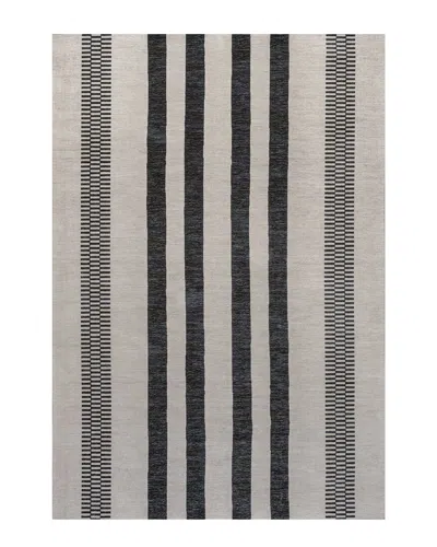 Jonathan Y Vichy Geometric Striped Machine-washable Rug In Cream