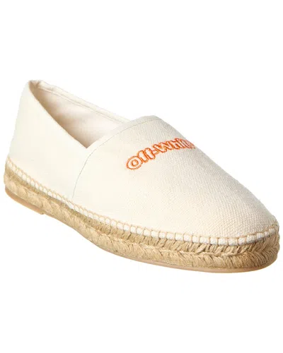 Off-white Logo-embroidered Canvas Espadrilles In White