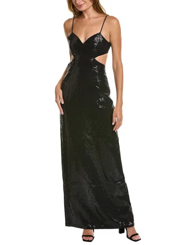 Michael Kors Crepe Cut Out Gown In Black