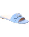 Stuart Weitzman Crystal Buckle Slide Sandal In Blue