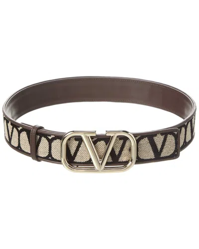 Valentino Garavani Toile Iconographe Vlogo Signature Belt In Brown