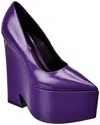 Versace 170mm Tempest Patent Leather Pumps In Purple