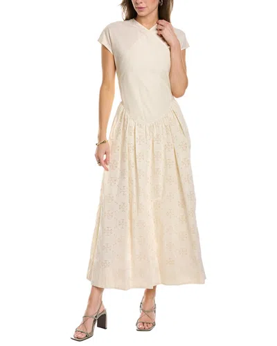 Tory Burch Broderie Wrap Dress In Beige