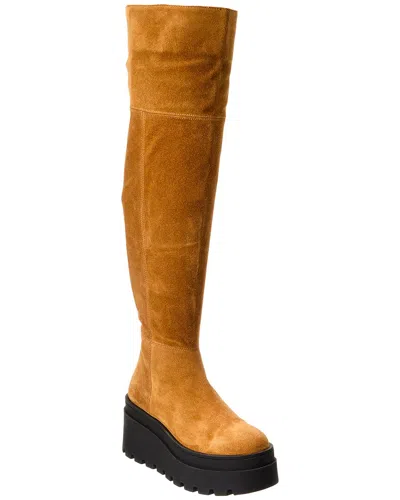 Free People London Calling Suede Wedge Over-the-knee Boot In Brown
