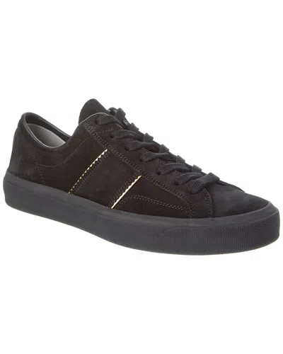 Tom Ford Suede & Leather Sneaker In Black