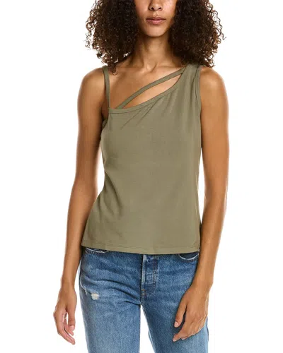 Monrow Asymmetric Strappy Tank In Green