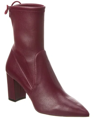 Stuart Weitzman Renegade City 75 Block Leather Bootie In Red