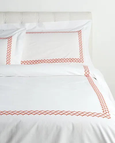 Dea Italian Linens Sinfonia Toscana Virgina Embroidered Duvet Set In White