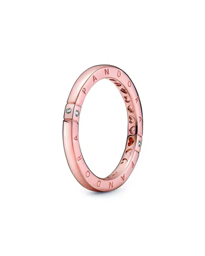 Pandora Signature 14k Rose Gold Plated Cz Logo Rings