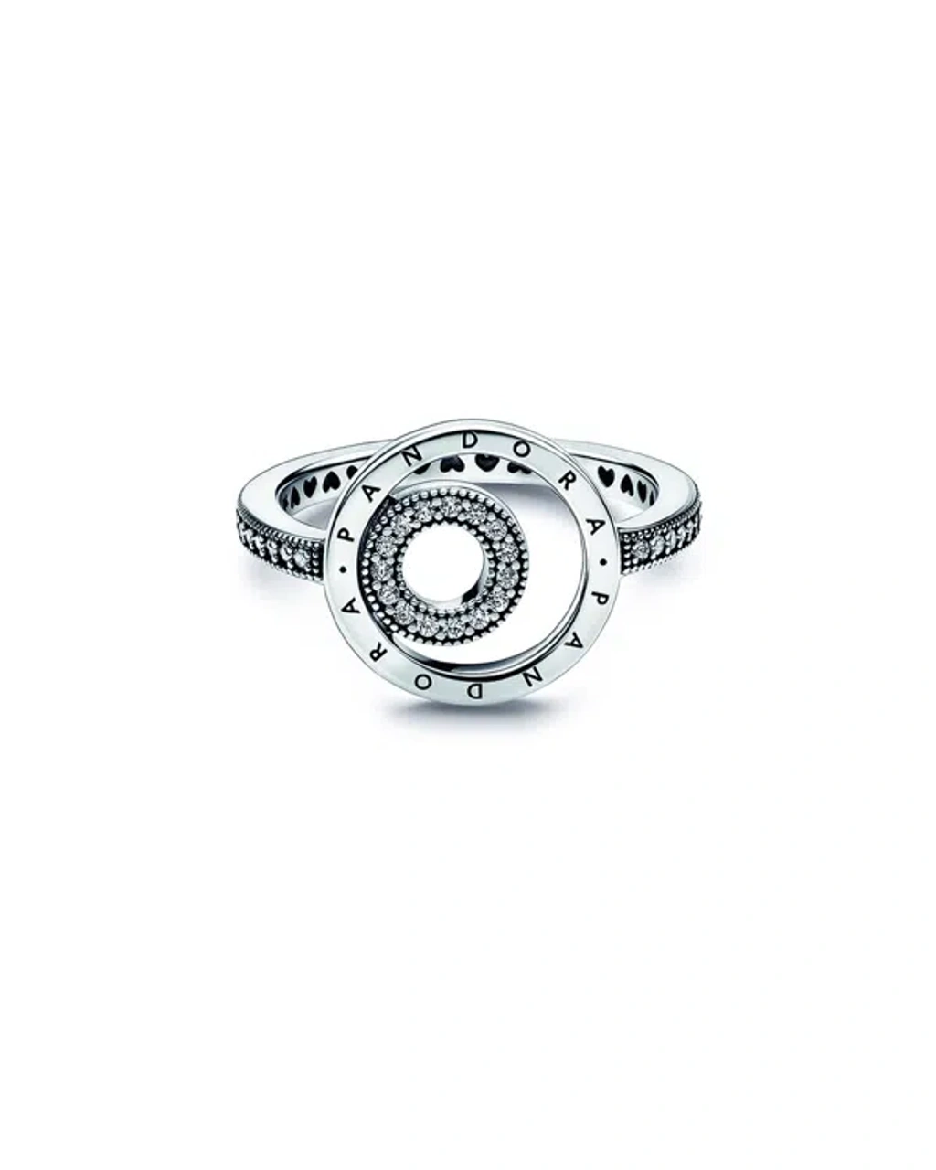 Pandora Signature Silver Cz Signature Logo Rings ModeSens