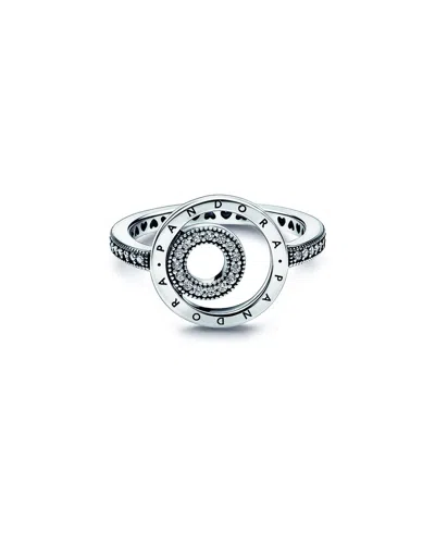 Pandora Signature Silver Cz Signature Logo Rings | ModeSens