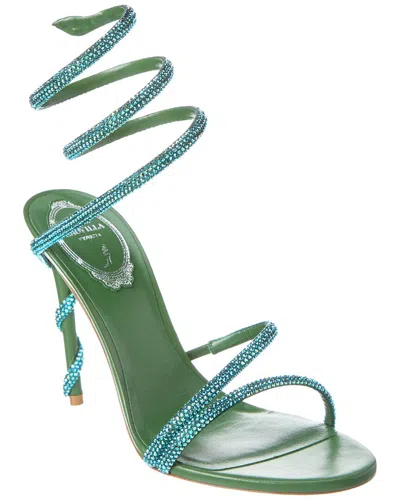 René Caovilla Margot Leather Sandal In Green