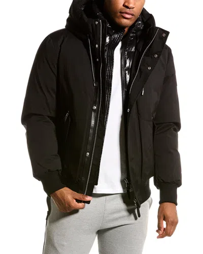 Mackage Dixon Leather-trim Down Jacket In Black