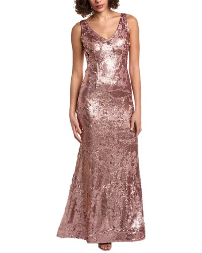 Rene Ruiz Sequin Gown In Pink