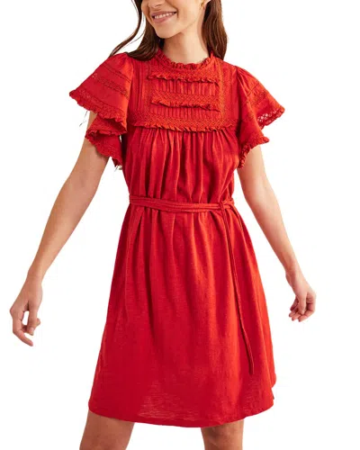 Boden Trim Detail Jersey Mini Dress In Tomato