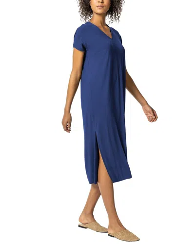 Lilla P Double V-neck Maxi Dress In Blue