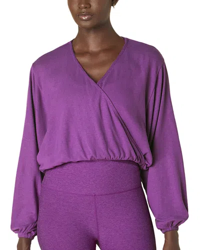 Beyond Yoga Wrapped Up Pullover In Purple