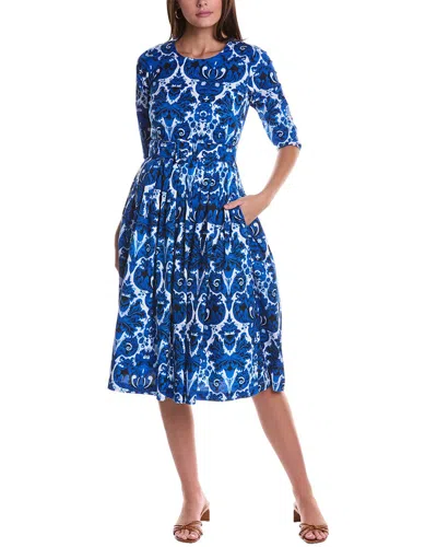 Samantha Sung Rose Midi Dress In Blue