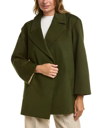 Oscar De La Renta Twill Corduroy Silk-lined Oversized Jacket In Green