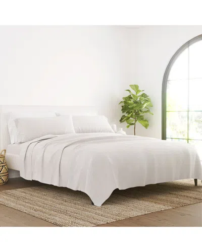 Home Collection Linen Bamboo Blend Premium Ultra Soft 4pc Sheet Set In Natural